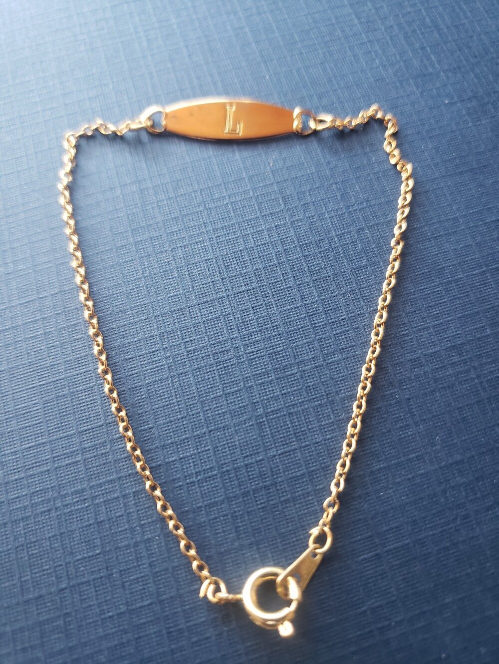 Gold Initial 'L' ID Bracelet - Women Jewelry